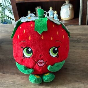 Shopkins Plush Strawberry Kiss Coin Bank 10 inches